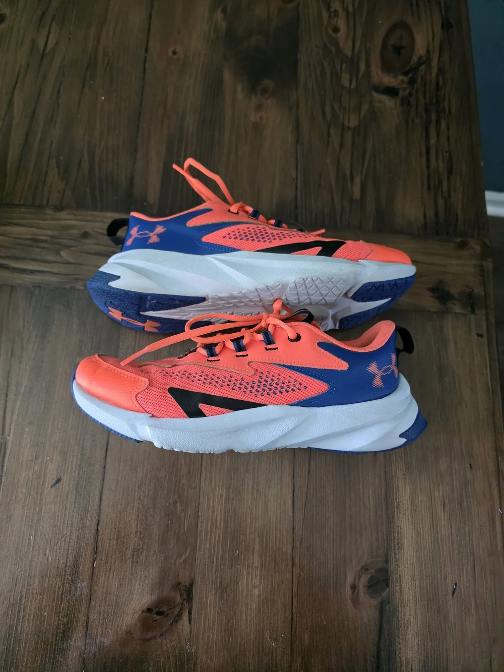 Under Armour Kids' Neon Orange & Navy Lightweight Running Shoes